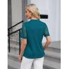 imageBlooming Jelly Womens Dressy Casual Blouses Business Work Tops Short Sleeve Waffle Knit Shirts 2025 Summer OutfitsDark Cyan