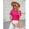 imageBlooming Jelly Womens Dressy Casual Blouses Business Work Tops Short Sleeve Waffle Knit Shirts 2025 Summer OutfitsHot Pink