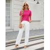 imageBlooming Jelly Womens Dressy Casual Blouses Business Work Tops Short Sleeve Waffle Knit Shirts 2025 Summer OutfitsHot Pink