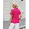 imageBlooming Jelly Womens Dressy Casual Blouses Business Work Tops Short Sleeve Waffle Knit Shirts 2025 Summer OutfitsHot Pink