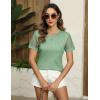 imageBlooming Jelly Womens Dressy Casual Blouses Business Work Tops Short Sleeve Waffle Knit Shirts 2025 Summer OutfitsLight Green