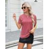 imageBlooming Jelly Womens Dressy Casual Blouses Business Work Tops Short Sleeve Waffle Knit Shirts 2025 Summer OutfitsPink