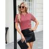 imageBlooming Jelly Womens Dressy Casual Blouses Business Work Tops Short Sleeve Waffle Knit Shirts 2025 Summer OutfitsPink