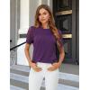 imageBlooming Jelly Womens Dressy Casual Blouses Business Work Tops Short Sleeve Waffle Knit Shirts 2025 Summer OutfitsPurple