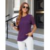 imageBlooming Jelly Womens Dressy Casual Blouses Business Work Tops Short Sleeve Waffle Knit Shirts 2025 Summer OutfitsPurple