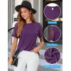 imageBlooming Jelly Womens Dressy Casual Blouses Business Work Tops Short Sleeve Waffle Knit Shirts 2025 Summer OutfitsPurple