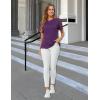 imageBlooming Jelly Womens Dressy Casual Blouses Business Work Tops Short Sleeve Waffle Knit Shirts 2025 Summer OutfitsPurple