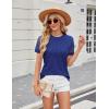 imageBlooming Jelly Womens Dressy Casual Blouses Business Work Tops Short Sleeve Waffle Knit Shirts 2025 Summer OutfitsRoyal Blue