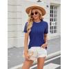 imageBlooming Jelly Womens Dressy Casual Blouses Business Work Tops Short Sleeve Waffle Knit Shirts 2025 Summer OutfitsRoyal Blue