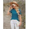 imageBlooming Jelly Womens Dressy Casual Blouses Business Work Tops Short Sleeve Waffle Knit Shirts 2025 Summer OutfitsTeal