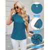imageBlooming Jelly Womens Dressy Casual Blouses Business Work Tops Short Sleeve Waffle Knit Shirts 2025 Summer OutfitsTeal