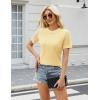 imageBlooming Jelly Womens Dressy Casual Blouses Business Work Tops Short Sleeve Waffle Knit Shirts 2025 Summer OutfitsYellow