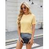 imageBlooming Jelly Womens Dressy Casual Blouses Business Work Tops Short Sleeve Waffle Knit Shirts 2025 Summer OutfitsYellow