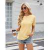 imageBlooming Jelly Womens Dressy Casual Blouses Business Work Tops Short Sleeve Waffle Knit Shirts 2025 Summer OutfitsYellow
