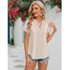 imageBlooming Jelly Womens Dressy Casual Blouses Short Sleeve V Neck Business Tops Summer Ladies Trendy Boho Office Work ShirtsApricot