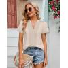 imageBlooming Jelly Womens Dressy Casual Blouses Short Sleeve V Neck Business Tops Summer Ladies Trendy Boho Office Work ShirtsApricot