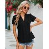 imageBlooming Jelly Womens Dressy Casual Blouses Short Sleeve V Neck Business Tops Summer Ladies Trendy Boho Office Work ShirtsBlack