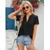 imageBlooming Jelly Womens Dressy Casual Blouses Short Sleeve V Neck Business Tops Summer Ladies Trendy Boho Office Work ShirtsBlack