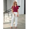 imageBlooming Jelly Womens Dressy Casual Blouses Short Sleeve V Neck Business Tops Summer Ladies Trendy Boho Office Work ShirtsCrimson