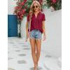 imageBlooming Jelly Womens Dressy Casual Blouses Short Sleeve V Neck Business Tops Summer Ladies Trendy Boho Office Work ShirtsCrimson