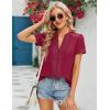 imageBlooming Jelly Womens Dressy Casual Blouses Short Sleeve V Neck Business Tops Summer Ladies Trendy Boho Office Work ShirtsCrimson