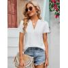 imageBlooming Jelly Womens Dressy Casual Blouses Short Sleeve V Neck Business Tops Summer Ladies Trendy Boho Office Work ShirtsIvory White