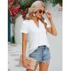 imageBlooming Jelly Womens Dressy Casual Blouses Short Sleeve V Neck Business Tops Summer Ladies Trendy Boho Office Work ShirtsIvory White