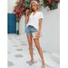imageBlooming Jelly Womens Dressy Casual Blouses Short Sleeve V Neck Business Tops Summer Ladies Trendy Boho Office Work ShirtsIvory White