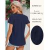 imageBlooming Jelly Womens Dressy Casual Blouses Short Sleeve V Neck Business Tops Summer Ladies Trendy Boho Office Work ShirtsNavy Blue