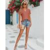 imageBlooming Jelly Womens Dressy Casual Blouses Short Sleeve V Neck Business Tops Summer Ladies Trendy Boho Office Work ShirtsRust