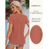 imageBlooming Jelly Womens Dressy Casual Blouses Short Sleeve V Neck Business Tops Summer Ladies Trendy Boho Office Work ShirtsRust