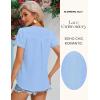 imageBlooming Jelly Womens Dressy Casual Blouses Short Sleeve V Neck Business Tops Summer Ladies Trendy Boho Office Work ShirtsSky Blue