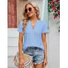 imageBlooming Jelly Womens Dressy Casual Blouses Short Sleeve V Neck Business Tops Summer Ladies Trendy Boho Office Work ShirtsSky Blue