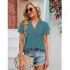 imageBlooming Jelly Womens Dressy Casual Blouses Short Sleeve V Neck Business Tops Summer Ladies Trendy Boho Office Work ShirtsTurquoise