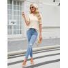 imageBlooming Jelly Womens Dressy Casual Tops Puff Sleeve Work Blouses Pleated V Neck T ShirtsBeige