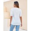 imageBlooming Jelly Womens Dressy Casual Tops Puff Sleeve Work Blouses Pleated V Neck T ShirtsPleated White