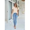 imageBlooming Jelly Womens Dressy Casual Tops Summer V Neck Short Sleeve Blouse Business Work T Shirts with PocketApricot024