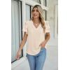 imageBlooming Jelly Womens Dressy Casual Tops Summer V Neck Short Sleeve Blouse Business Work T Shirts with PocketApricot024