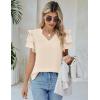 imageBlooming Jelly Womens Dressy Casual Tops Summer V Neck Short Sleeve Blouse Business Work T Shirts with PocketApricot024