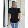 imageBlooming Jelly Womens Dressy Casual Tops Summer V Neck Short Sleeve Blouse Business Work T Shirts with PocketBlack024
