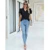 imageBlooming Jelly Womens Dressy Casual Tops Summer V Neck Short Sleeve Blouse Business Work T Shirts with PocketBlack024