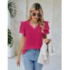 imageBlooming Jelly Womens Dressy Casual Tops Summer V Neck Short Sleeve Blouse Business Work T Shirts with PocketMegenta024