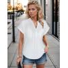 imageBlooming Jelly Womens Dressy Casual Tops Summer V Neck Short Sleeve Blouse Business Work T Shirts with PocketWhite