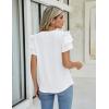 imageBlooming Jelly Womens Dressy Casual Tops Summer V Neck Short Sleeve Blouse Business Work T Shirts with PocketWhite024