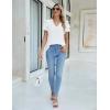 imageBlooming Jelly Womens Dressy Casual Tops Summer V Neck Short Sleeve Blouse Business Work T Shirts with PocketWhite024