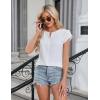 imageBlooming Jelly Womens Dressy Tops Business Casual Clothes V Neck Work Blouses Summer Short Sleeve T Shirts Keyhole TeeWhite