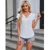 imageBlooming Jelly Womens Dressy Tops Business Casual Clothes V Neck Work Blouses Summer Short Sleeve T Shirts Keyhole TeeWhite