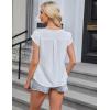 imageBlooming Jelly Womens Dressy Tops Business Casual Clothes V Neck Work Blouses Summer Short Sleeve T Shirts Keyhole TeeWhite