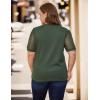 imageBlooming Jelly Womens Plus Size Tops Dressy Business Casual Blouses Short Sleeve Waffle Knit T Shirts Summer OutfitsArmy Green