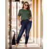 imageBlooming Jelly Womens Plus Size Tops Dressy Business Casual Blouses Short Sleeve Waffle Knit T Shirts Summer OutfitsArmy Green